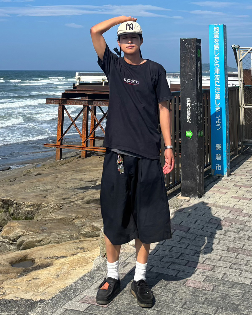 （ユニセックス）ダブルタック入りバミューダスラックス