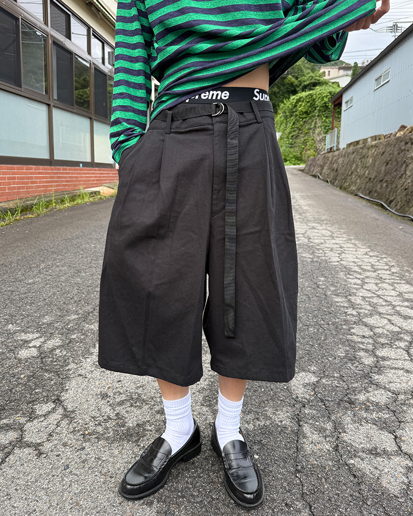 ベルトセットピンタックバミューダパンツ | ファッション通販サイト NUGU