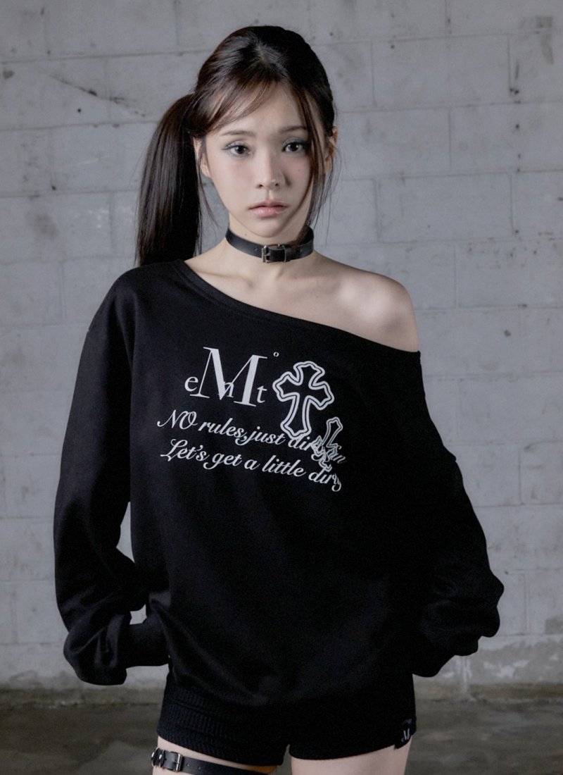 KITT CROSS LETTERING ONE SHOULDER MTM
