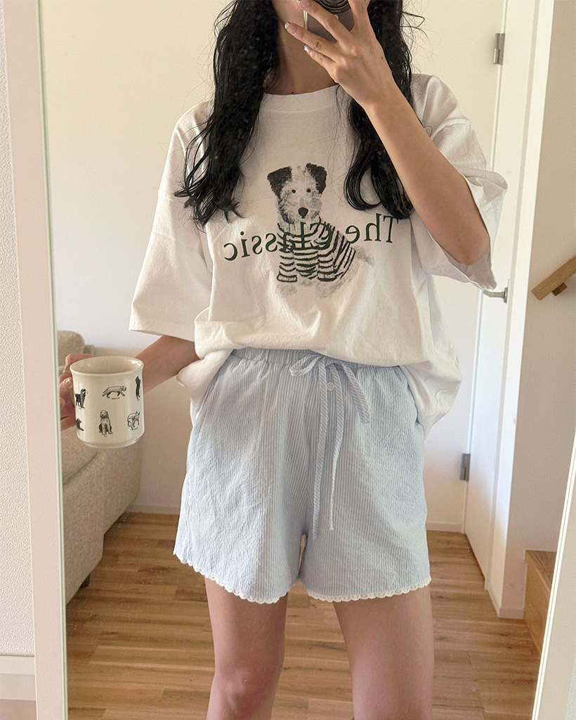 オーバーサイズパフィードッグ半袖Tシャツ | ファッション通販