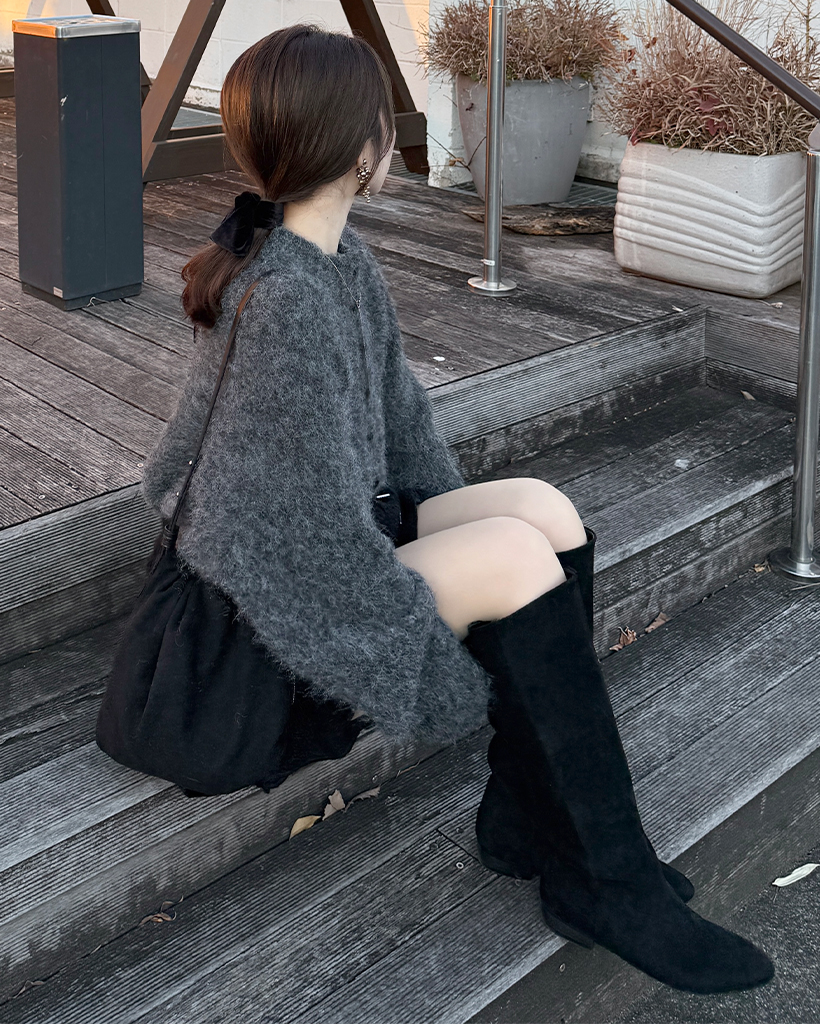 スエードロングブーツ