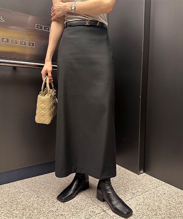 thehigh lights ザハイライツ ストレートシルエットサテンスカート satin 'skirt' – タグ 