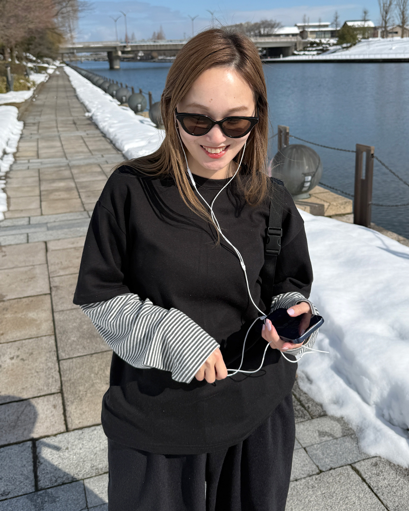 ボーダーレイヤードTシャツ