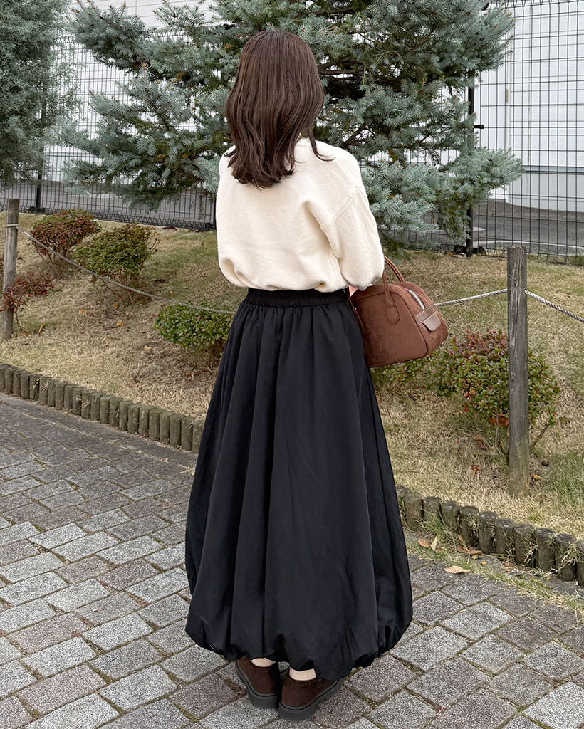 バルーンロングウエストゴムスカート