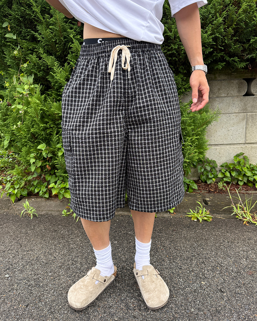 チェックカーゴバミューダパンツ