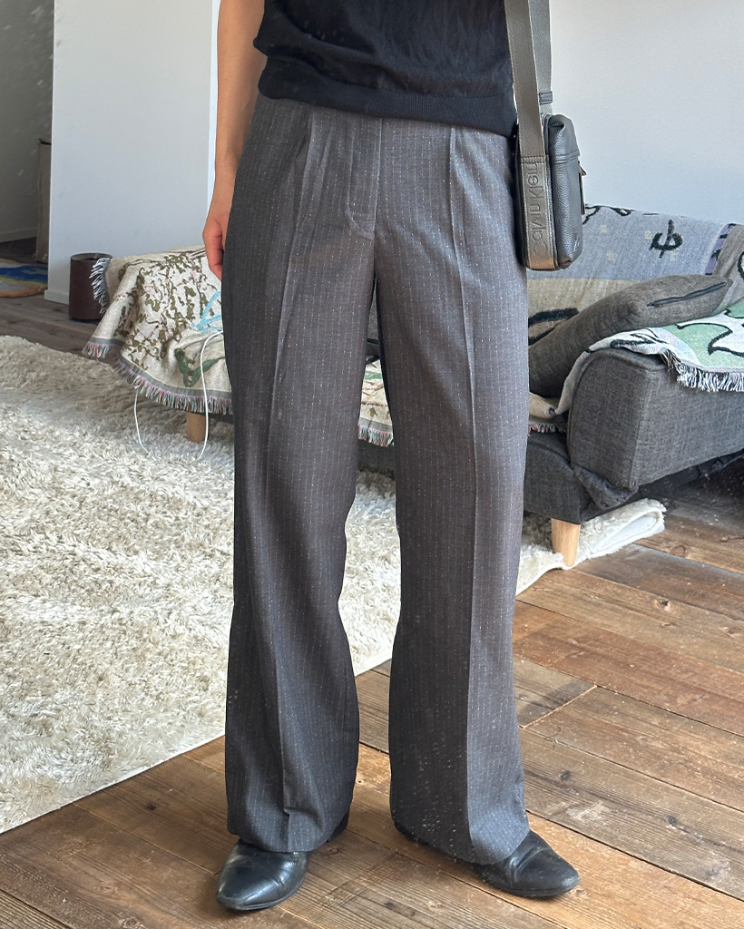 ピンストライプブーツカットスラックス | ファッション通販
