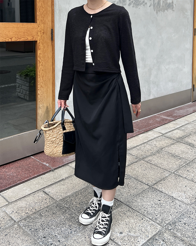 サイドノットロングスカート