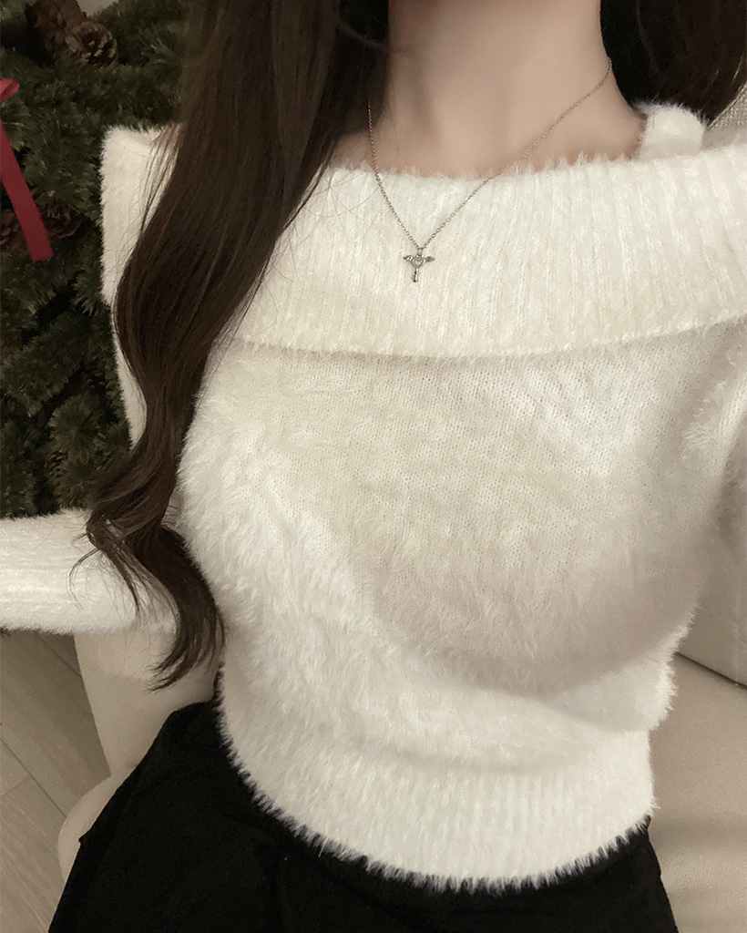 オフショルダーニット