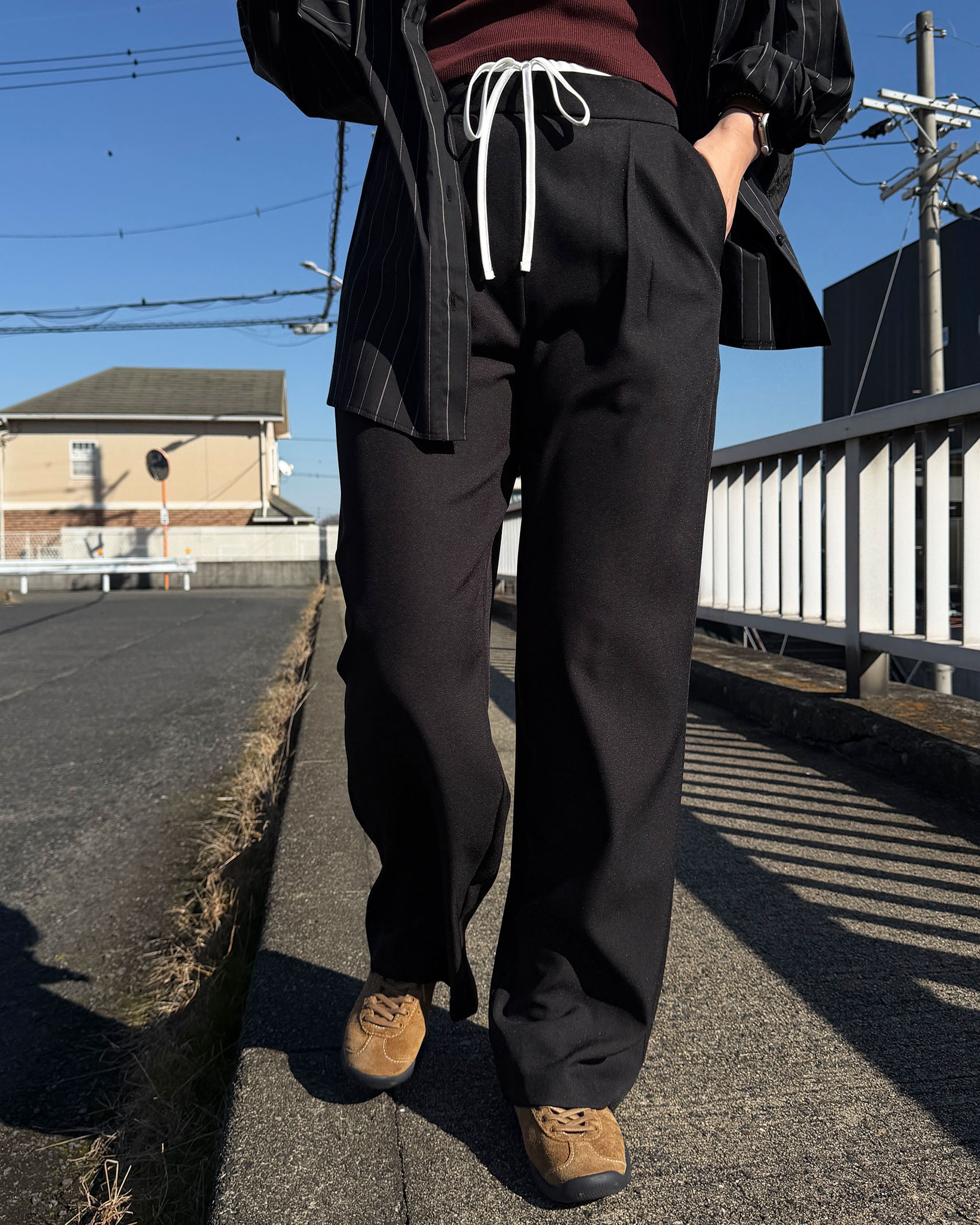 ダブルウエストスラックス