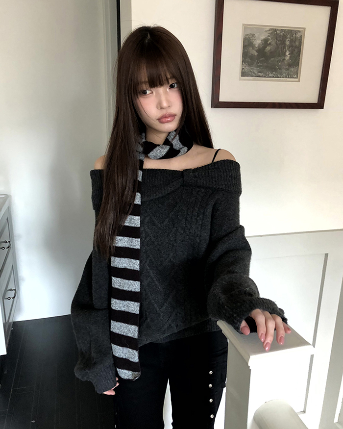 ボーダーベーシックマフラー