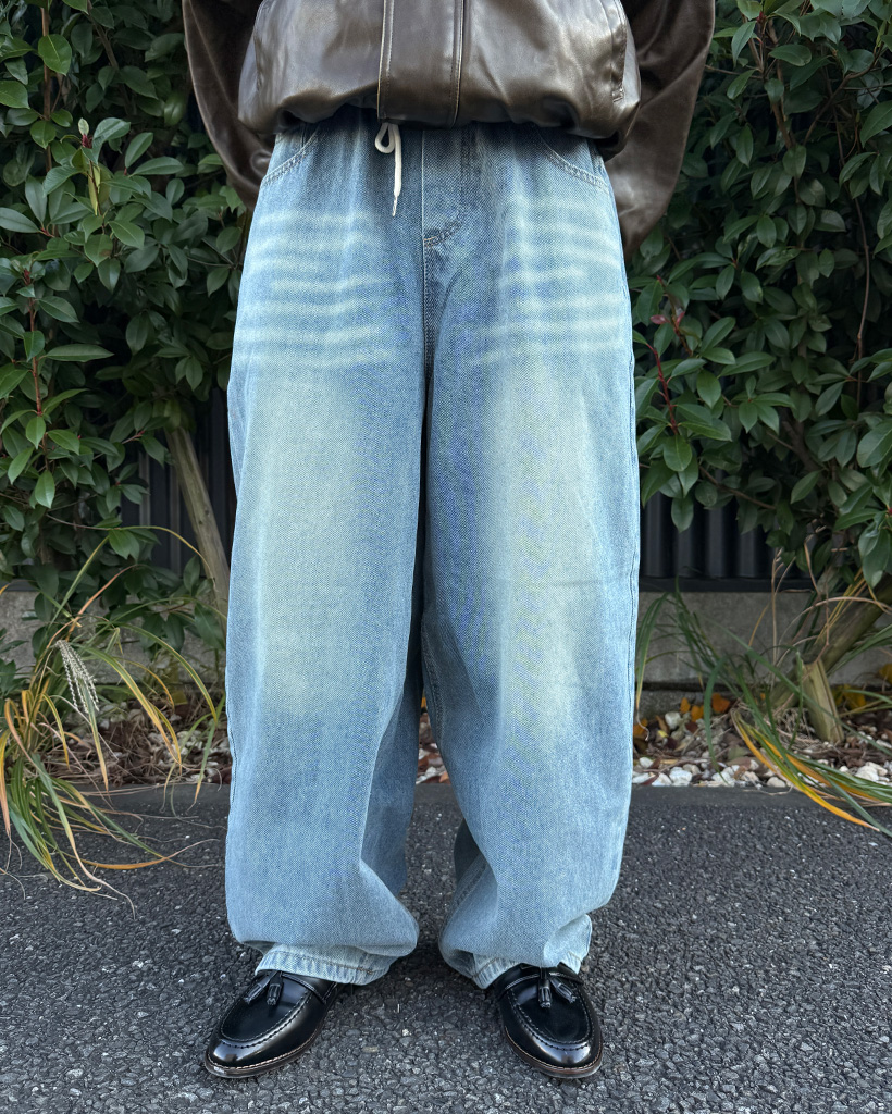 ブラッシュドワイドデニム