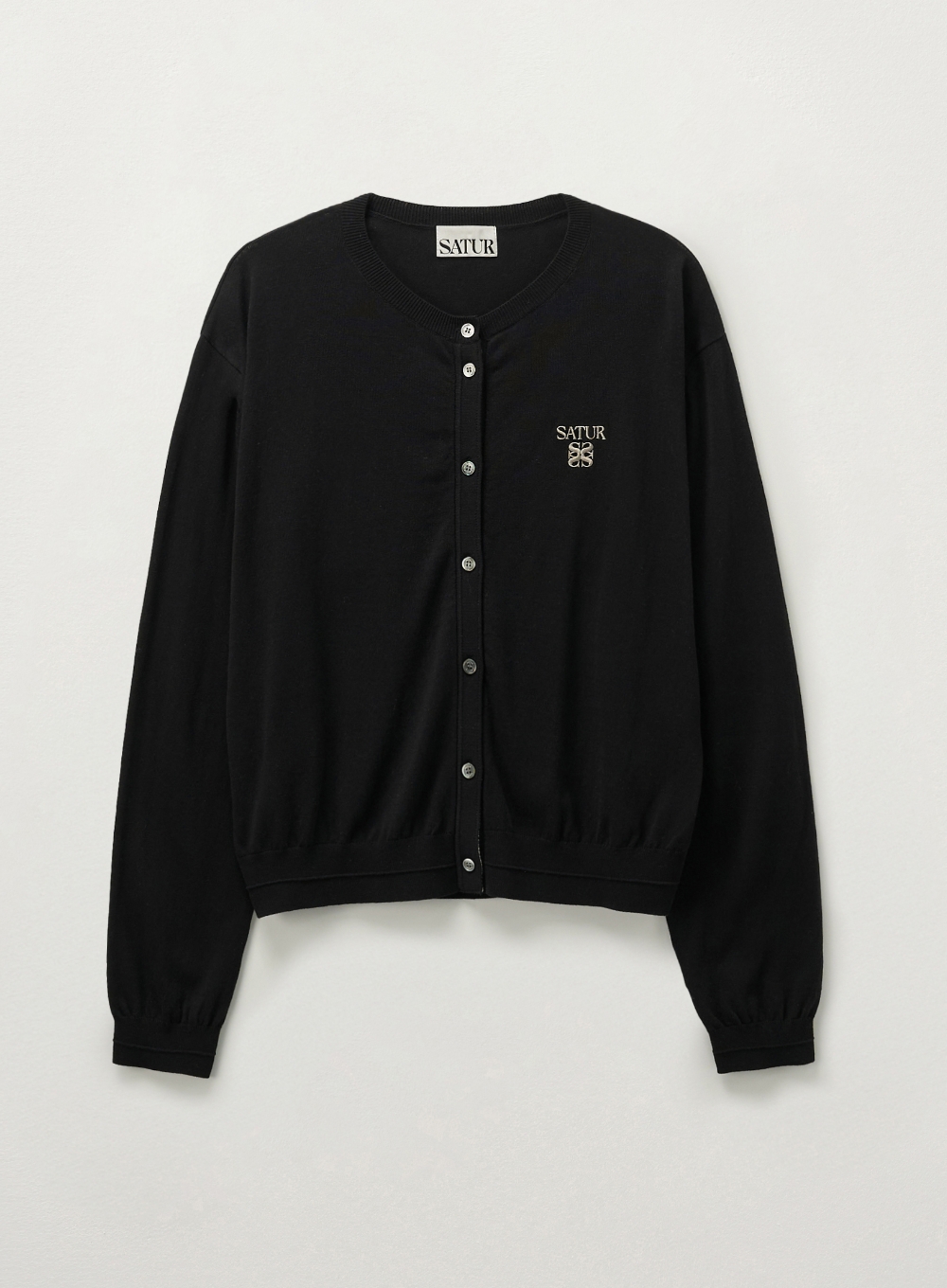(W) Light Weight Knit Cardigan - Black
