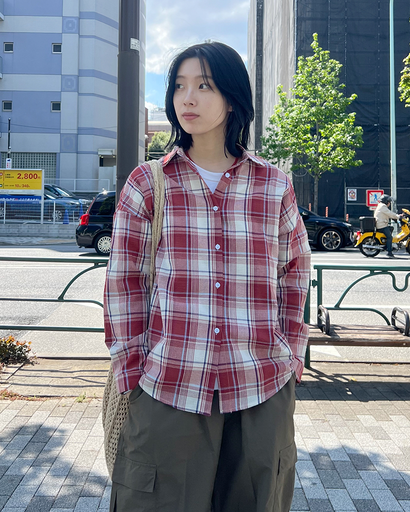 ルーズフィットチェックシャツ | ファッション通販サイト NUGU