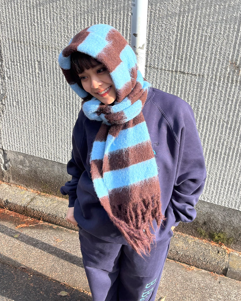 ボーダースリムニットマフラー