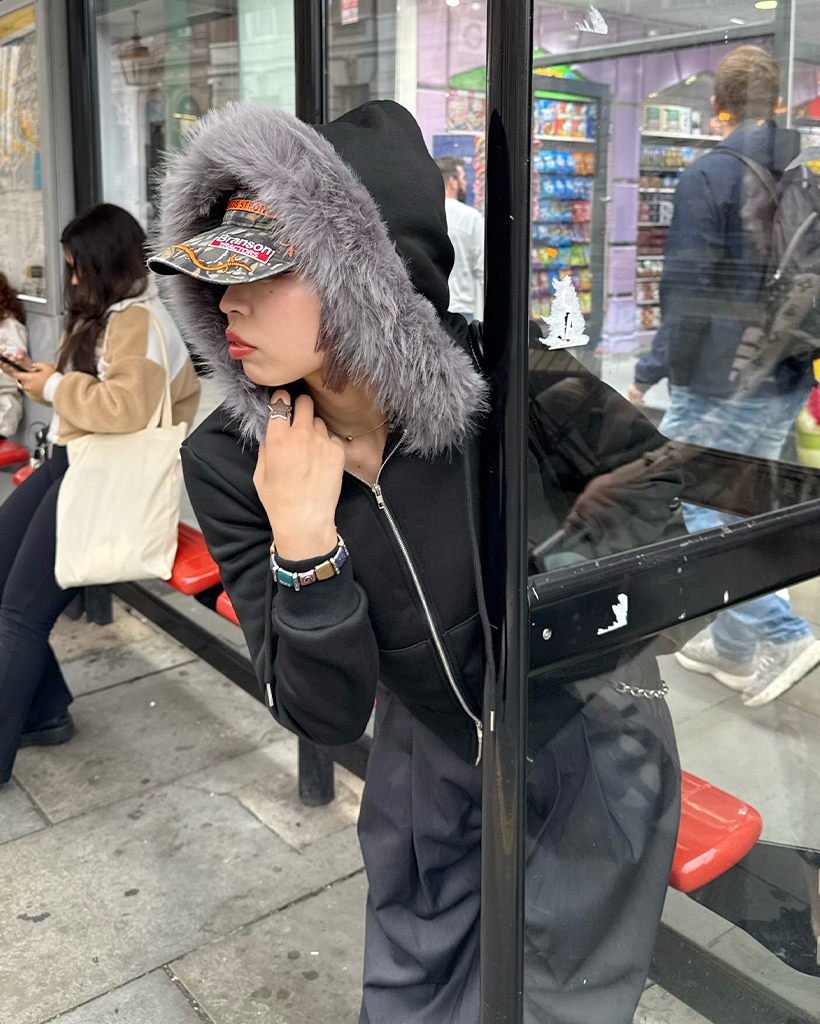 クロップドファーフードジップアップ | ファッション通販サイト NUGU