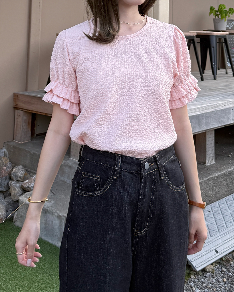 カンカンフリル半袖Tシャツ