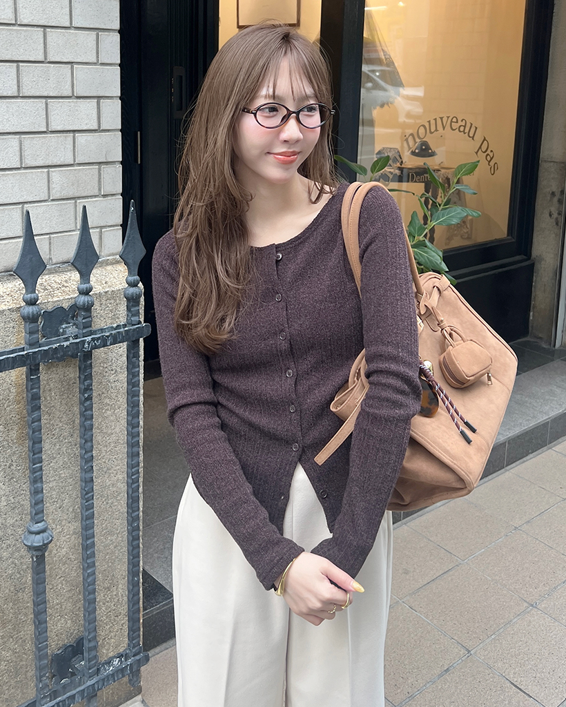 スリムリブカーディガン