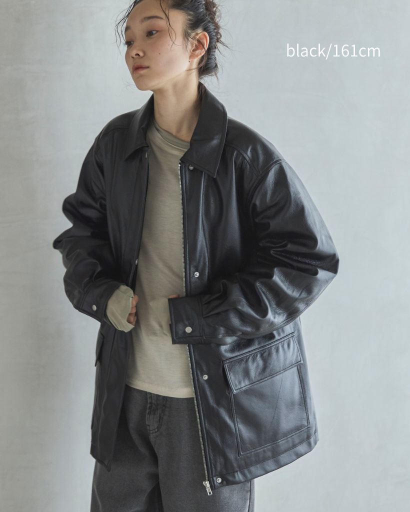 レザー 中綿 ブルゾン シンプル オールブラック 短丈 黒 ヴィンテージ M フェイクレザー中綿ブルゾン | ファッション通販サイト NUGU