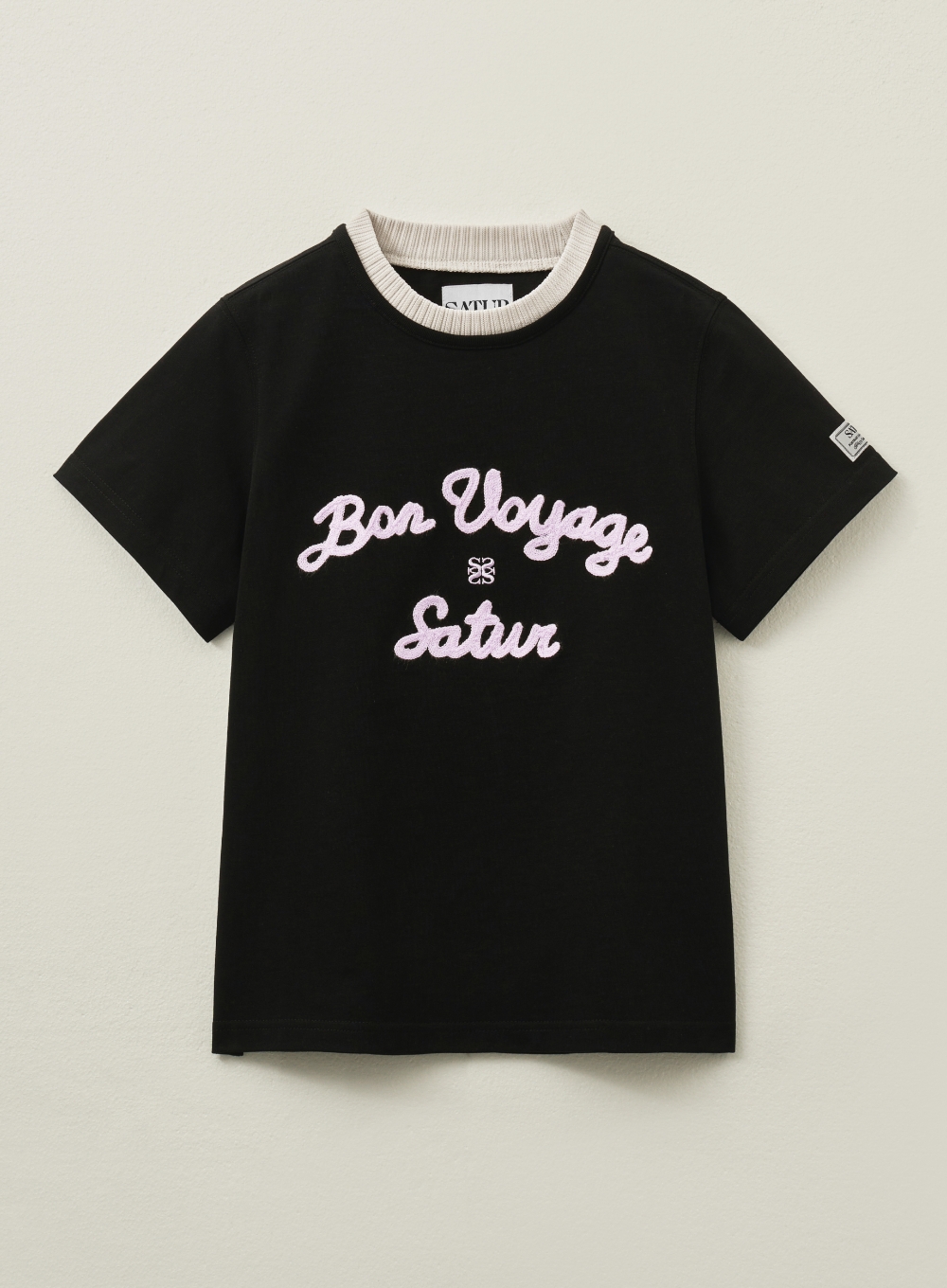 Tシャツ・カットソー SATUR W Bon Voyage Slim Fit Crop T-Shirt Sky Blue W) Bon Voyage Slim Fit Crop T-Shirt - Sky Blue