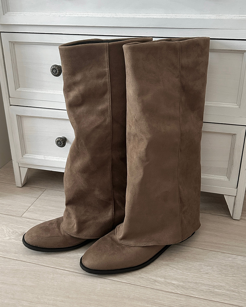 スエードウォーマーロングブーツ