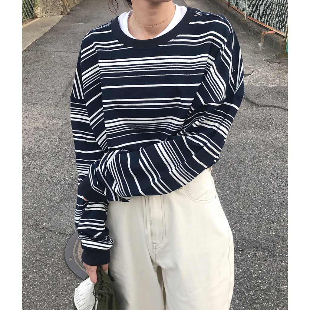 ユニセックス) マルチボーダーオーバーロンT | ファッション通販