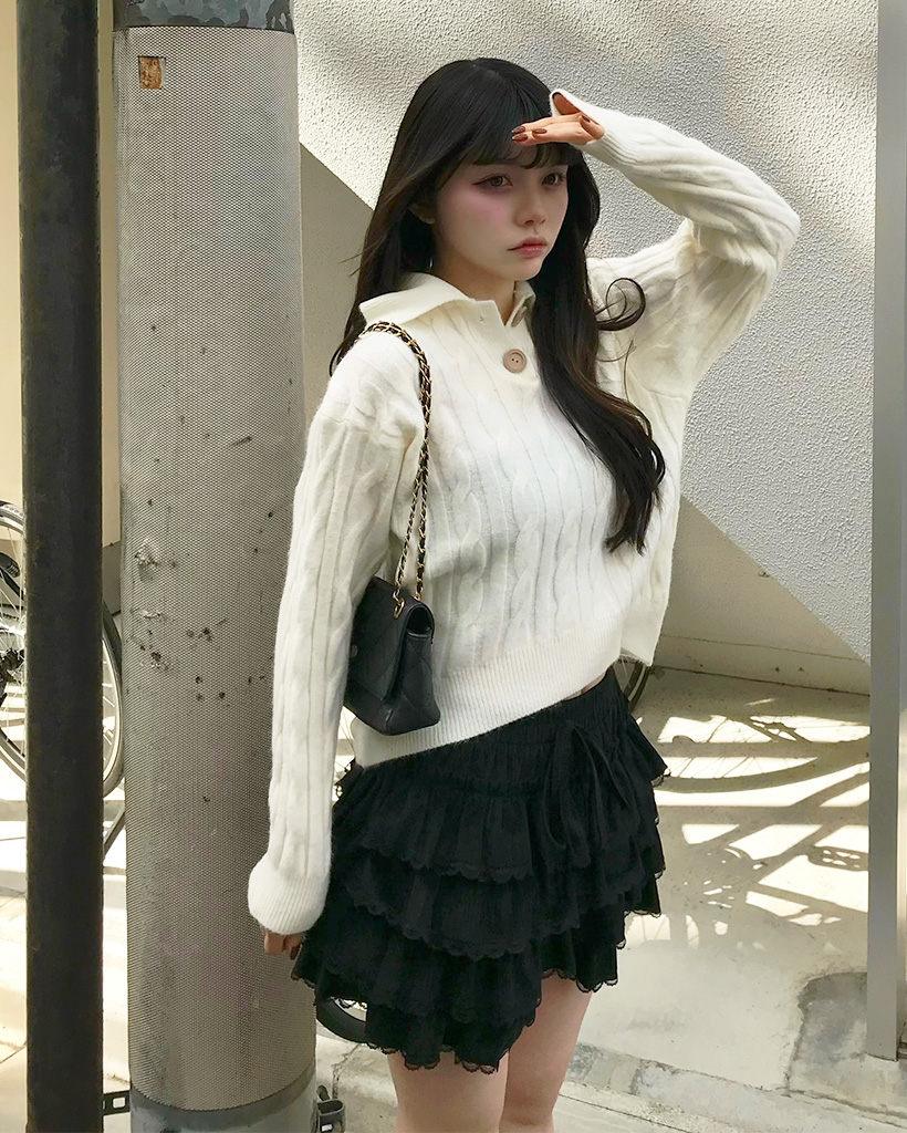 グレー ファー ミニスカート インパン裏地付きファー切替ミニスカート[tu950] | レディース