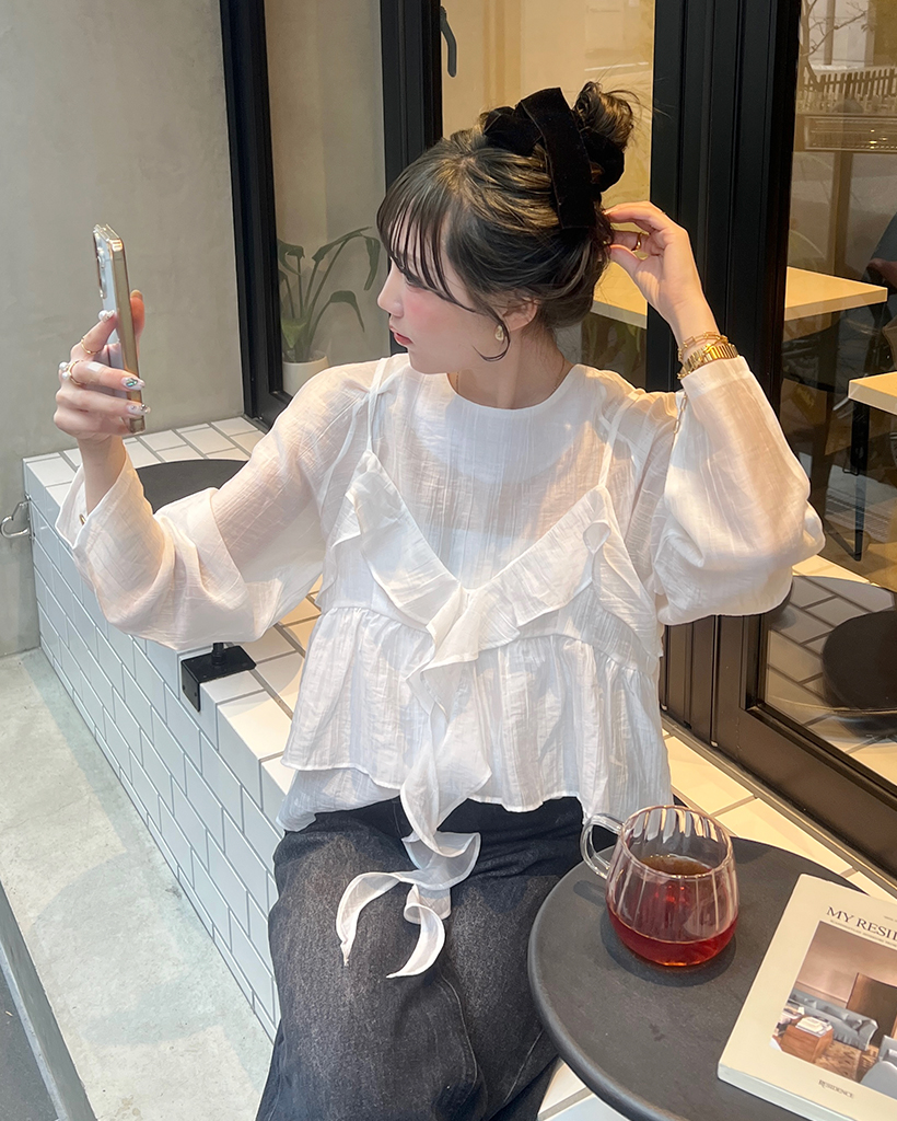 フリルビスティエブラウスセット