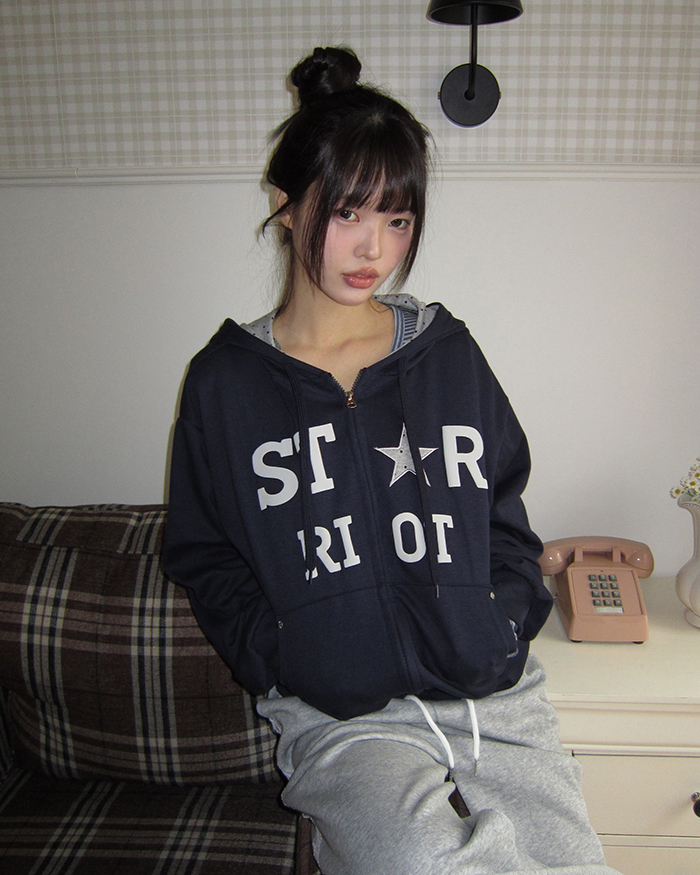 スタープリントジップアップパーカー