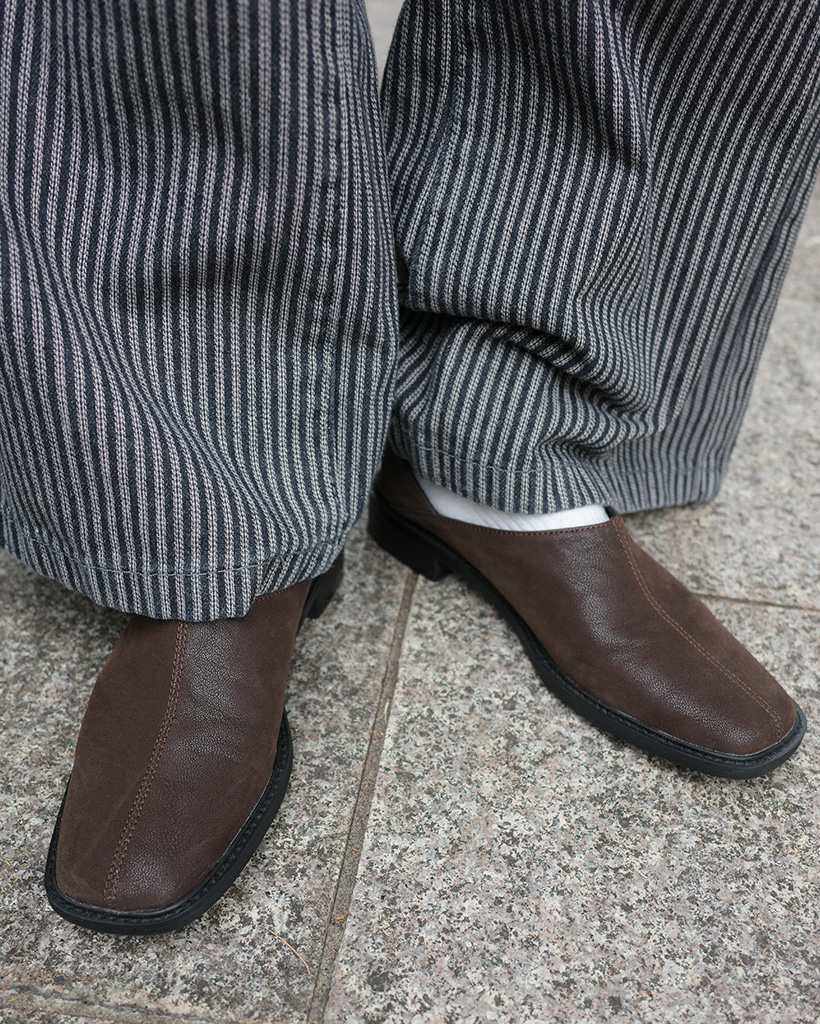 スクエアミュールローファー