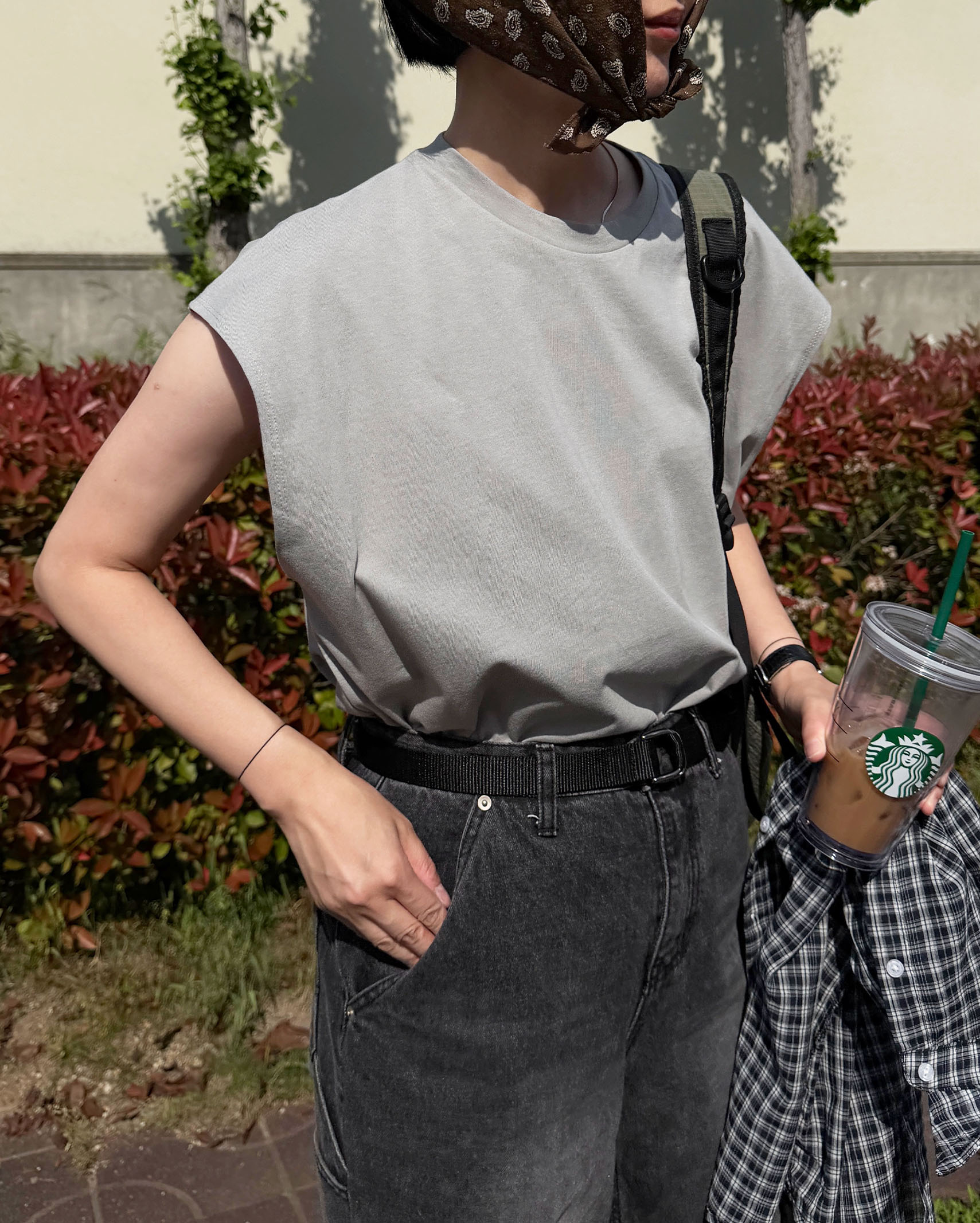 コットン無地半袖Tシャツ
