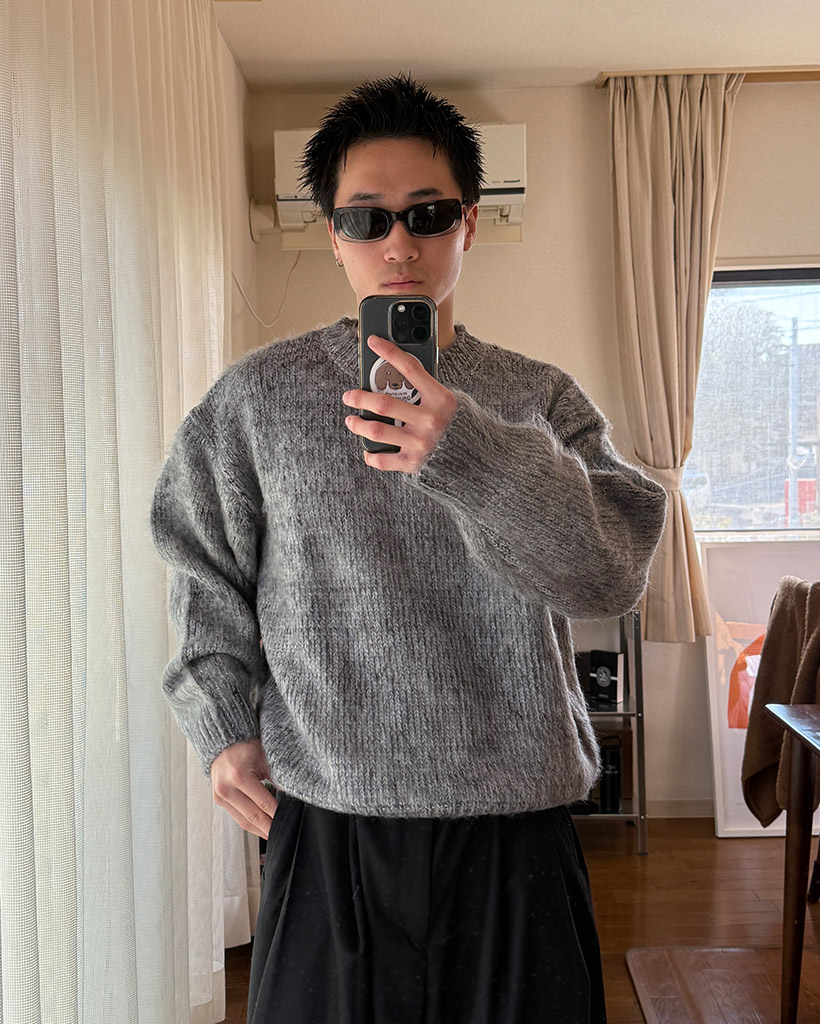 ツートーンブラッシュドニット