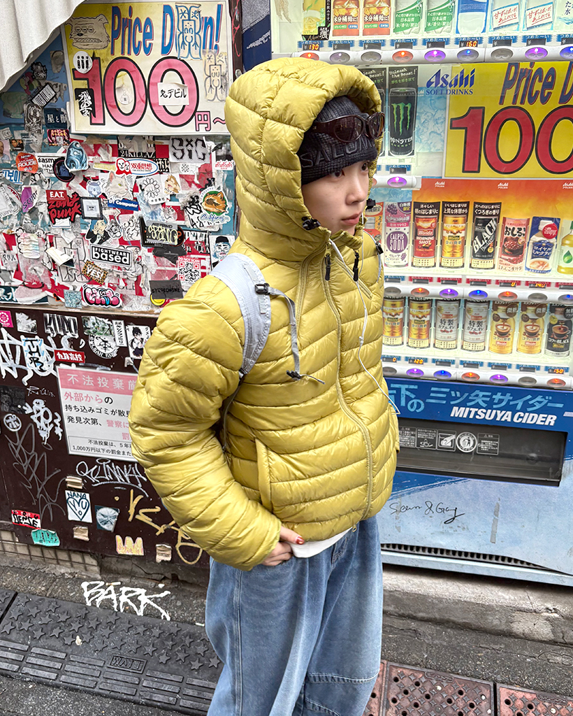 (ユニセックス)フード付き軽量中綿ジャケット