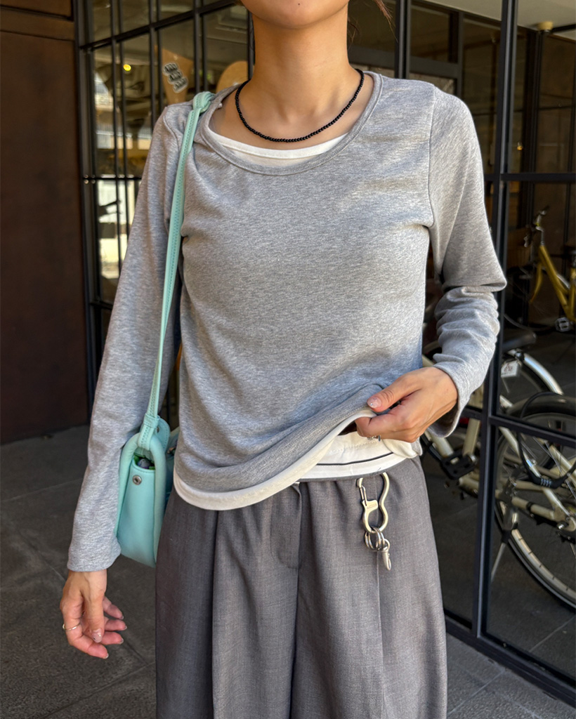 あき商品 レイヤードセットベーシックロングTシャツ | ファッション通販サイト NUGU