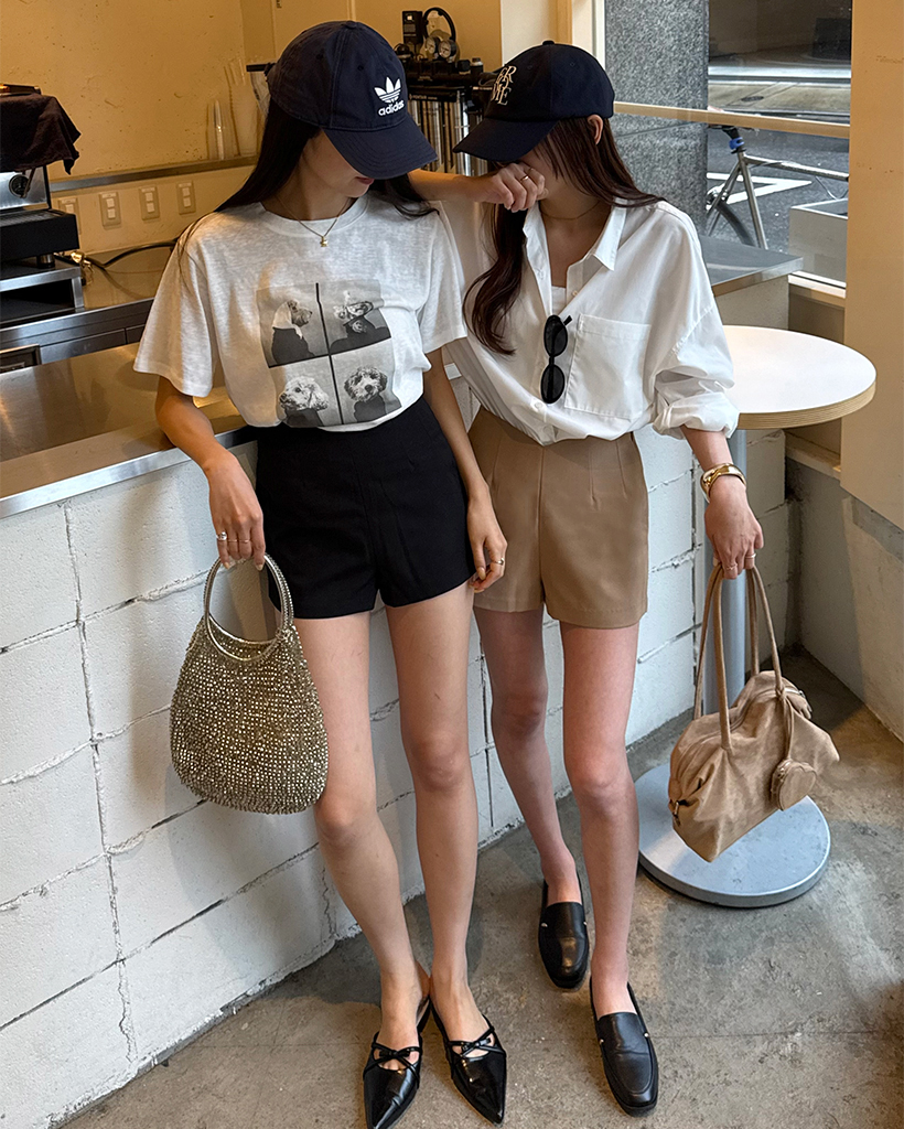 (ORIGINAL) ハイウエストウェーブショートパンツ