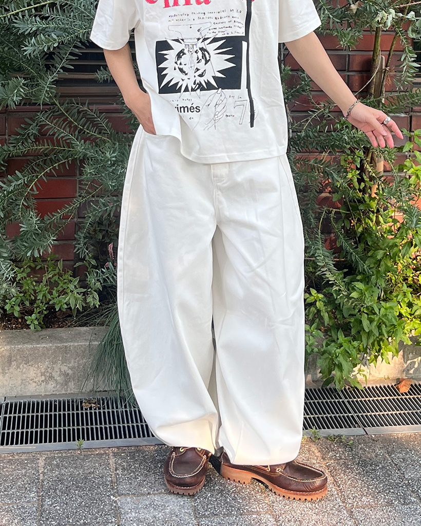 Marc Le Bihan マルクルビアン　白リネンパンツ ワイドバルーンコットンパンツ | ファッション通販サイト NUGU