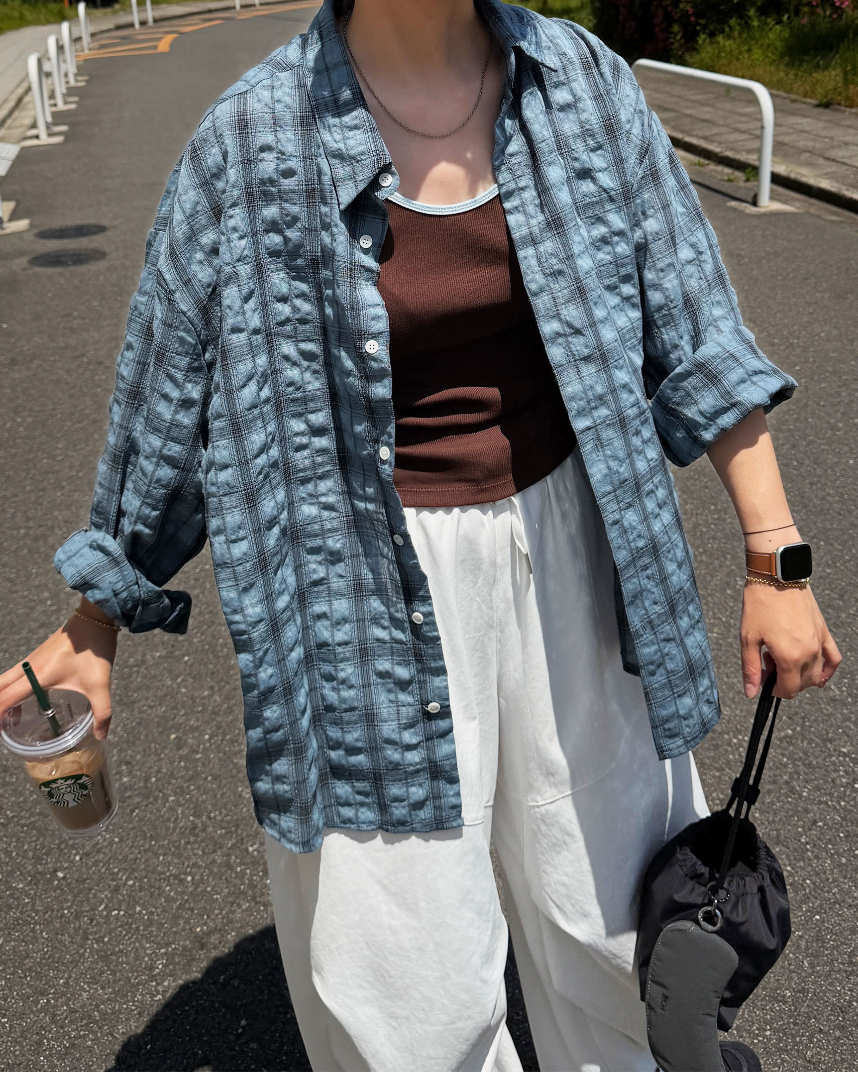 ソフトタッチチェック半袖シャツ