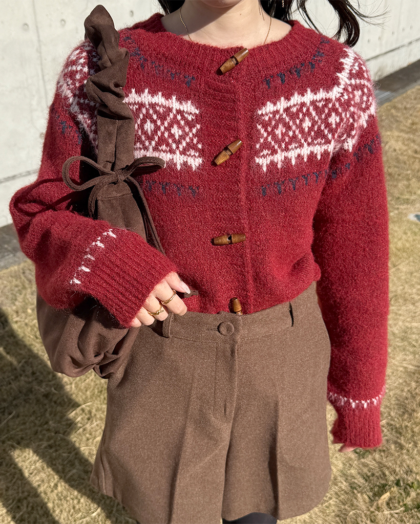 ダッフルポイントノルディックカーディガン