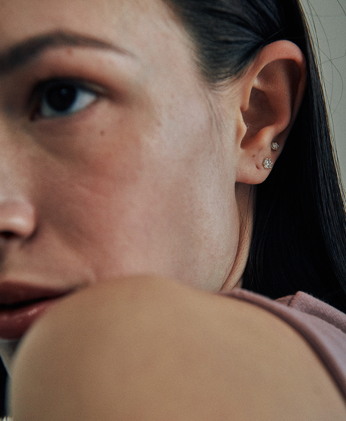 [925 silver] Deux.silver.216 / luz dew piercing (3 size)