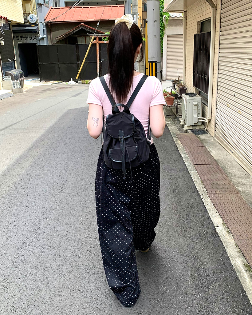 ウエストストリングドットスウェットパンツ