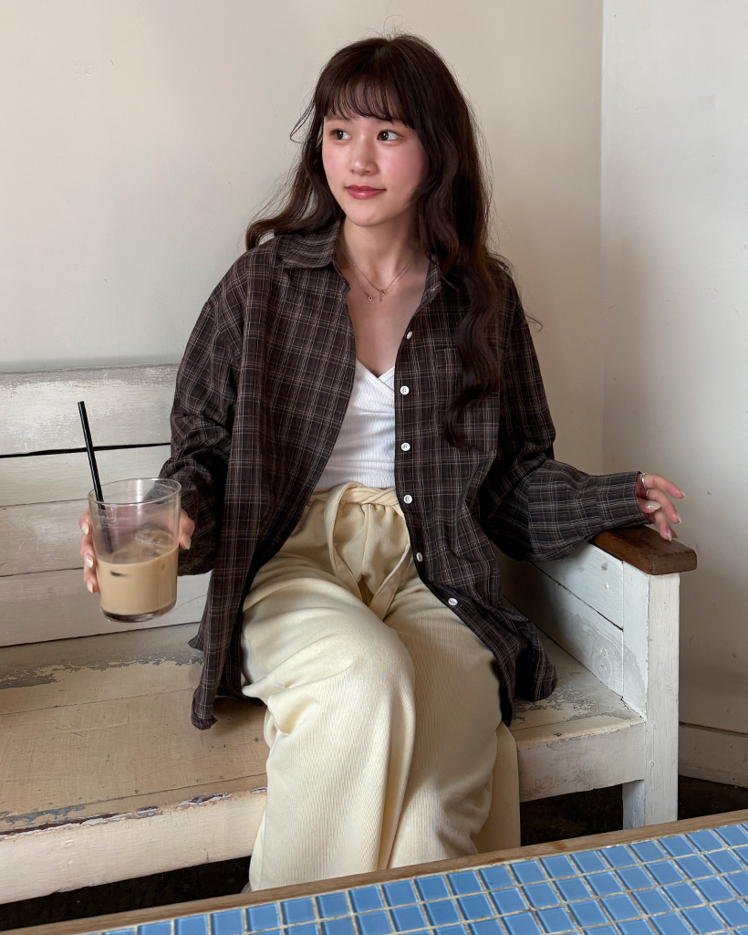 チェックオーバーサイズシャツ