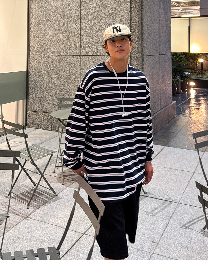 マルチボーダーロングTシャツ