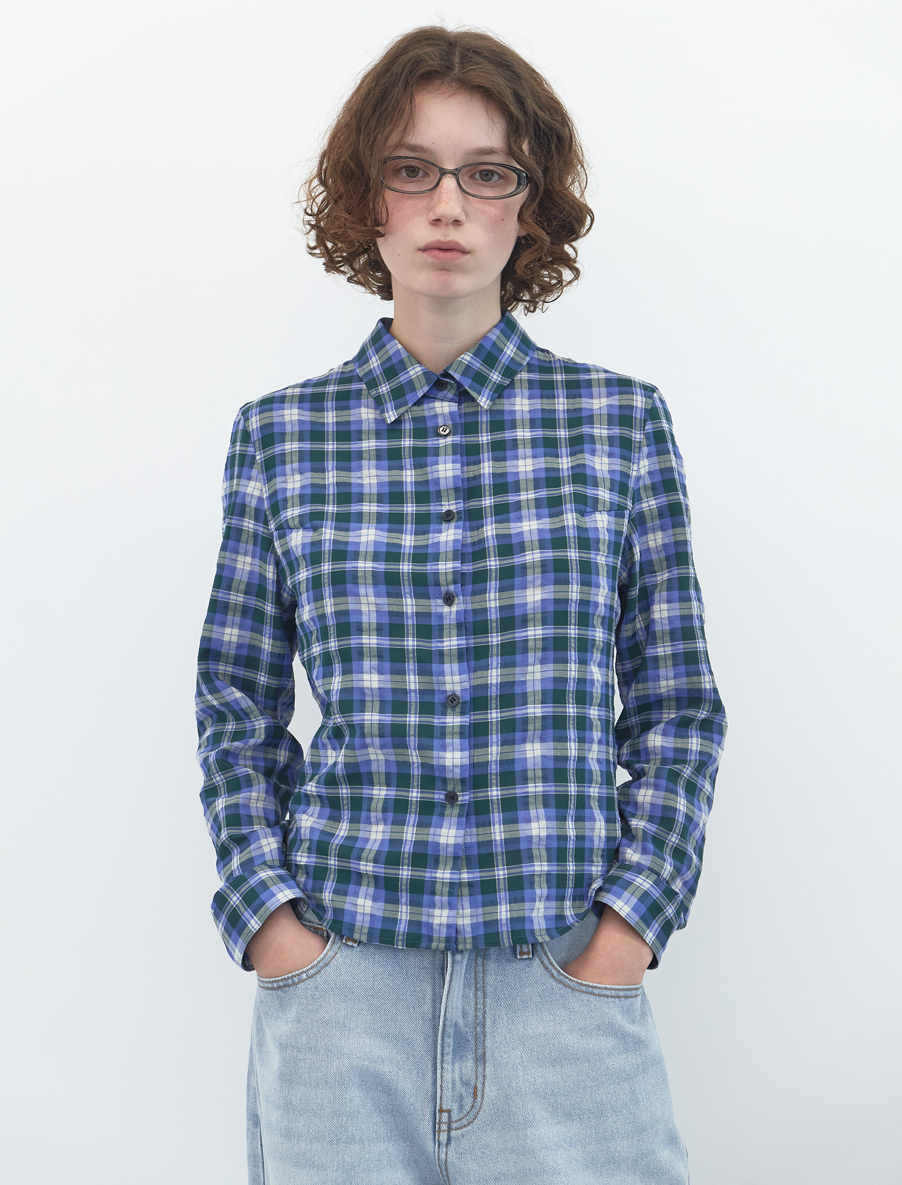 Witty Checked Shirt (Blue Green)