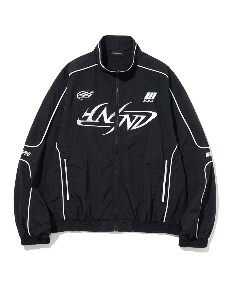 Tribal Logo Nylon Racing Jacket - Black