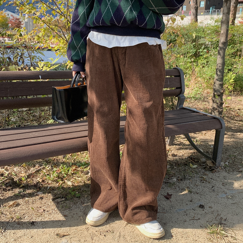 コーデュロイ ワイドパンツ