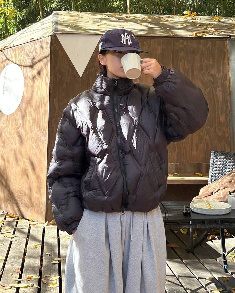 (ユニセックス)ダイヤキルティングショートダウン