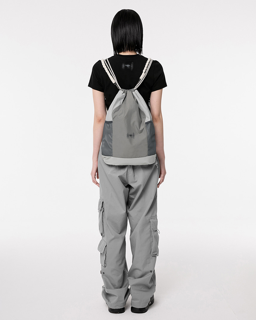 ★BLACKUP★ Wave Handmade Gym Sack Black FL724 FL-724_s.Bla Wave Handmade Gym Sack - Black (FL-724) | ファッション通販
