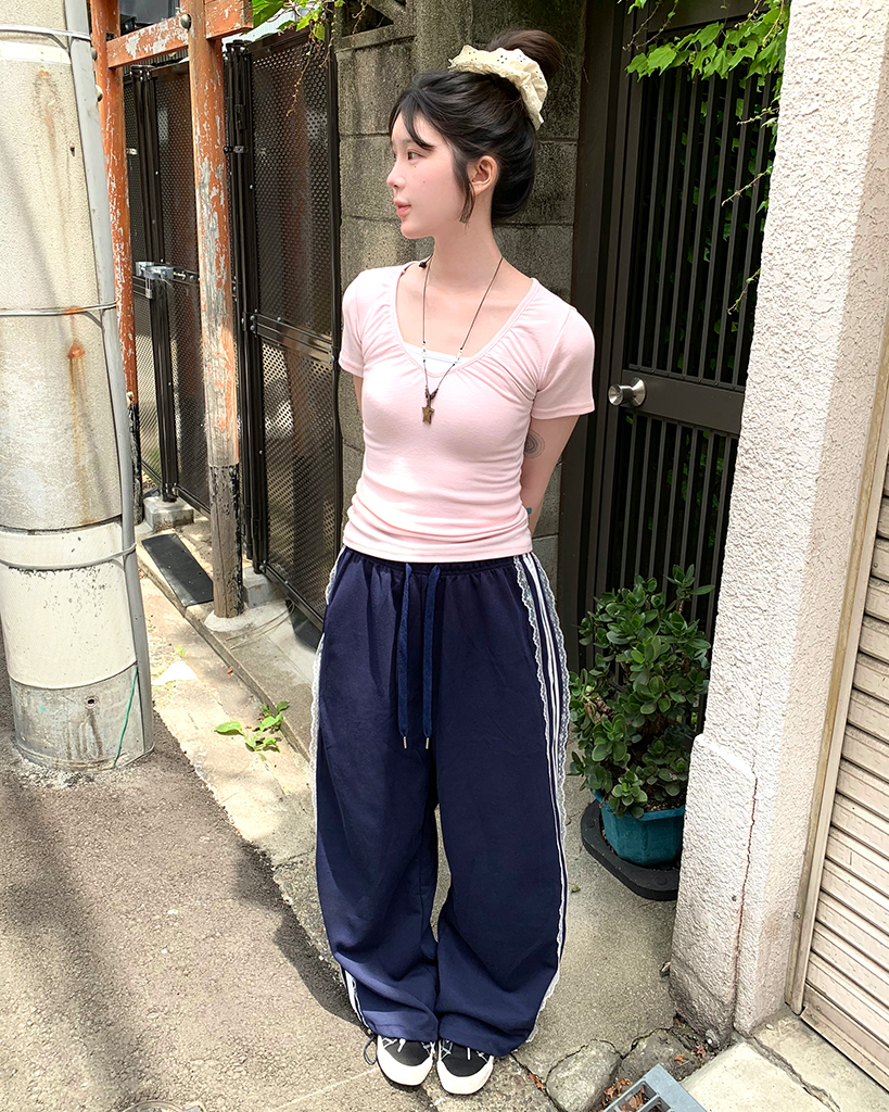 レースラインスウェットパンツ