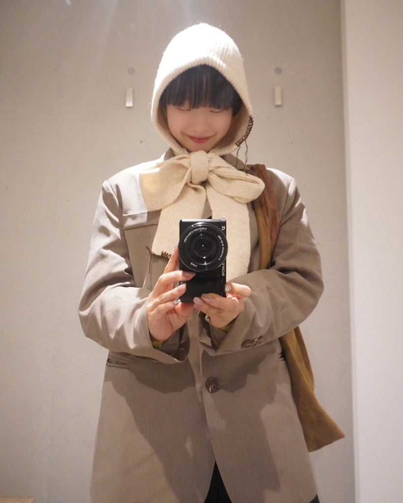 ニットスカーフハット