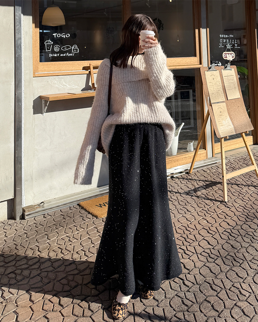 マーメイドラインバンディングロングスカート