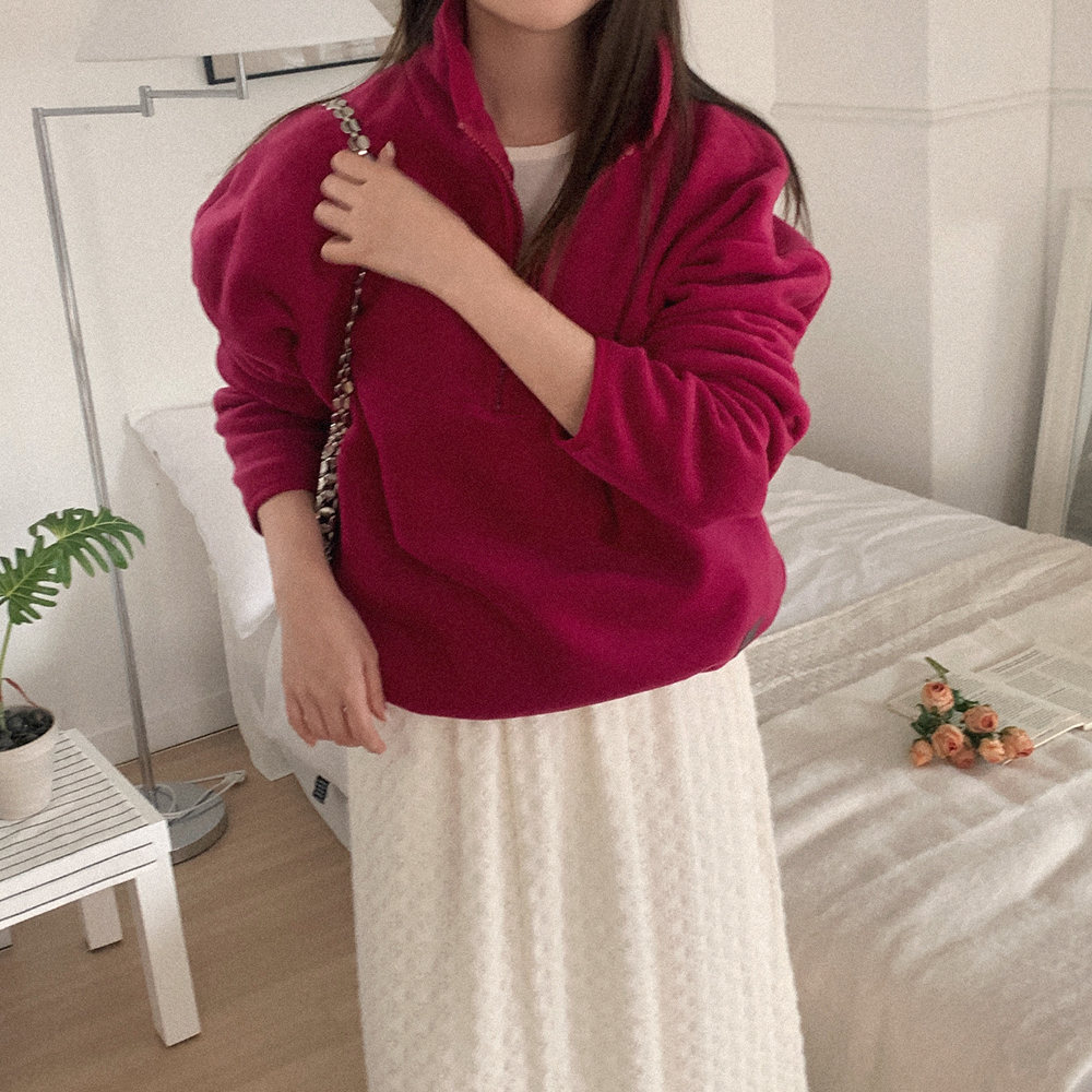 フリース ハーフジップ スウェット